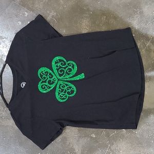 Custom Glitter Shamrock Girls Tshirt Size XL 14-16